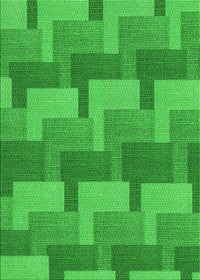 Machine Washable Transitional Green Rug, wshpat1166grn