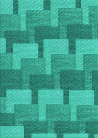 Machine Washable Transitional Dark Turquoise Green Rug, wshpat1166lblu