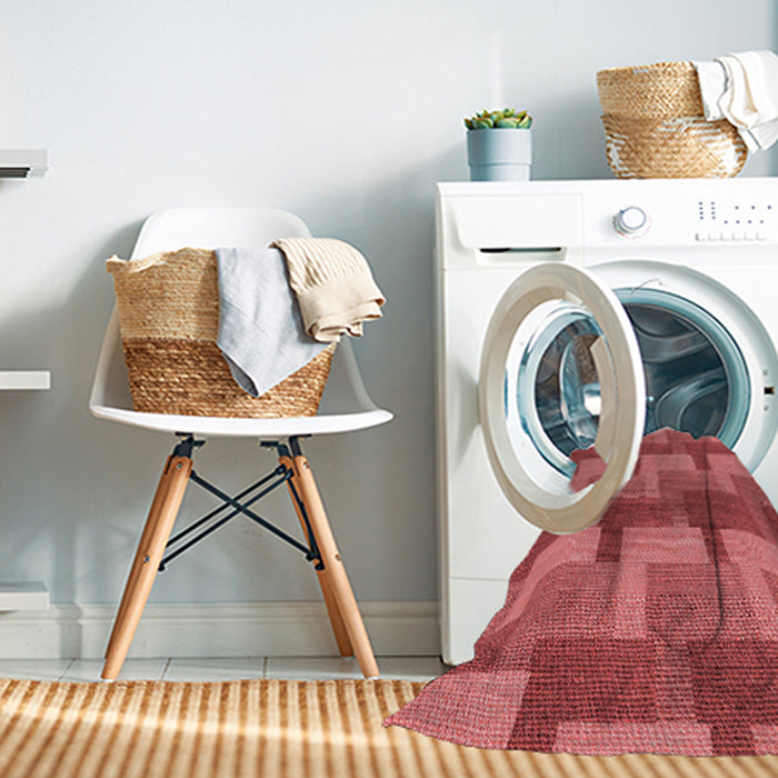 Machine Washable Transitional Red Rug in a Washing Machine, wshpat1166rd