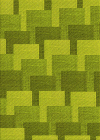 Machine Washable Transitional Neon Yellow Green Rug, wshpat1166yw