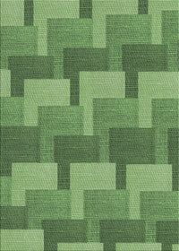 Machine Washable Transitional Shamrock Green Rug, wshpat1166