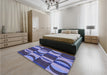 Patterned Blue Rug in a Bedroom, pat1167blu