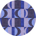 Square Patterned Blue Rug, pat1167blu