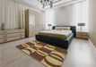 Patterned Red Brown Rug in a Bedroom, pat1167brn