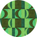 Square Machine Washable Transitional Dark Forest Green Rug in a Living Room, wshpat1167grn