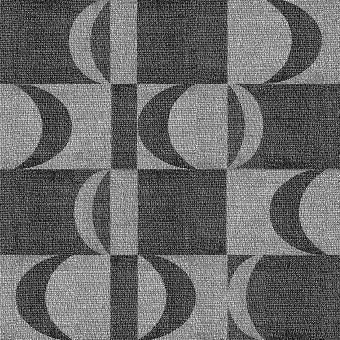 Round Patterned Dark Gray Black Rug, pat1167gry