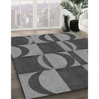 Patterned Dark Gray Black Rug, pat1167gry