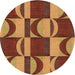 Square Patterned Orange Rug, pat1167org