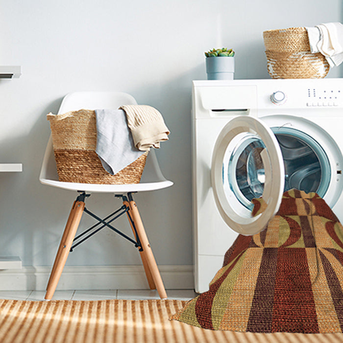 Machine Washable Transitional Orange Rug in a Washing Machine, wshpat1167org