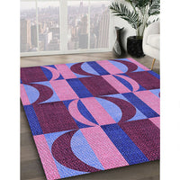 Patterned Dark Magenta Purple Rug, pat1167pur