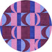 Square Patterned Dark Magenta Purple Rug, pat1167pur