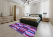 Patterned Dark Magenta Purple Rug in a Bedroom, pat1167pur