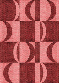 Machine Washable Transitional Red Rug, wshpat1167rd