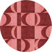 Square Patterned Red Rug, pat1167rd