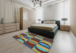 Machine Washable Transitional Green Rug in a Bedroom, wshpat1167