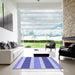 Square Patterned Pastel Blue Rug in a Living Room, pat1168blu