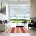 Square Patterned Sandy Brown Rug in a Living Room, pat1168brn