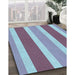 Machine Washable Transitional Sky Blue Rug in a Family Room, wshpat1168lblu