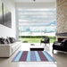 Square Patterned Sky Blue Rug in a Living Room, pat1168lblu