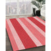 Patterned Light Coral Pink Rug in Family Room, pat1168rd