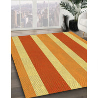 Patterned Saffron Yellow Rug, pat1168yw