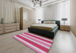 Machine Washable Transitional Plum Purple Rug in a Bedroom, wshpat1168