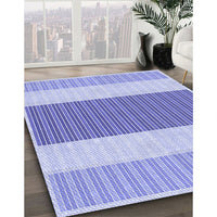 Patterned Light Slate Blue Rug, pat1169blu