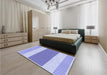 Patterned Light Slate Blue Rug in a Bedroom, pat1169blu