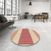 Round Patterned Orange Rug in a Office, pat1169brn