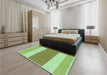 Patterned Light Green Rug in a Bedroom, pat1169grn