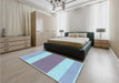 Patterned Periwinkle Purple Rug in a Bedroom, pat1169lblu