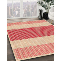 Patterned Pastel Orange Rug, pat1169org