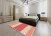 Patterned Pastel Orange Rug in a Bedroom, pat1169org