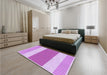 Patterned Blossom Pink Rug in a Bedroom, pat1169pur