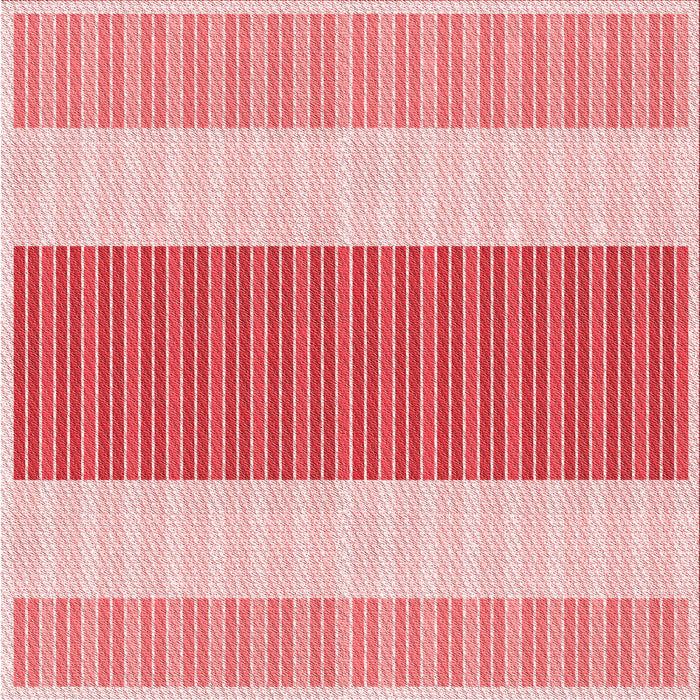 Round Patterned Deep Rose Pink Rug, pat1169rd