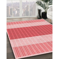 Patterned Deep Rose Pink Rug, pat1169rd