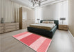 Round Machine Washable Transitional Deep Rose Pink Rug in a Office, wshpat1169rd