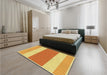 Patterned Orange Red Orange Rug in a Bedroom, pat1169yw