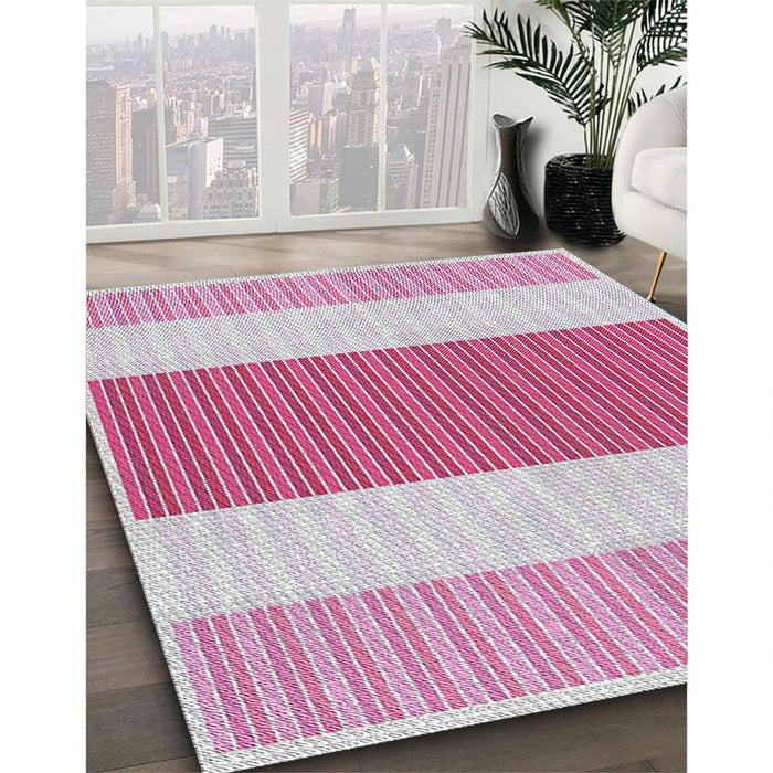 Machine Washable Transitional Pink Rug in a Family Room, wshpat1169