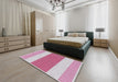 Patterned Pink Novelty Rug in a Bedroom, pat1169