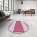 Round Patterned Pink Novelty Rug in a Office, pat1169