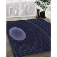 Patterned Black Rug, pat117blu