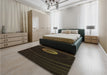 Patterned Black Rug in a Bedroom, pat117brn