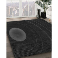 Patterned Black Rug, pat117gry