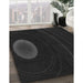 Machine Washable Transitional Black Rug in a Family Room, wshpat117gry