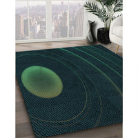 Patterned Black Rug, pat117lblu