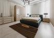 Patterned Dark Bronze Brown Rug in a Bedroom, pat117org