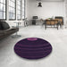 Round Patterned Purple Rug in a Office, pat117pur