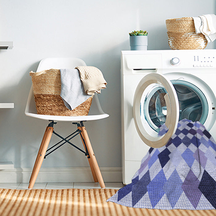 Machine Washable Transitional Slate Blue Rug in a Washing Machine, wshpat1170blu