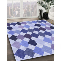 Patterned Slate Blue Rug, pat1170blu